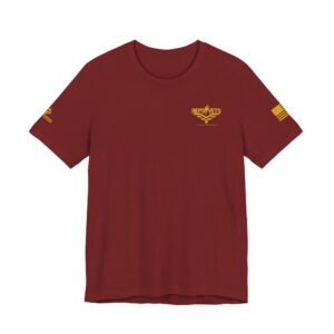 Reps4Vets Logo Tee | T-Shirt, Veteran Support Emblem, Maroon with Gold Print