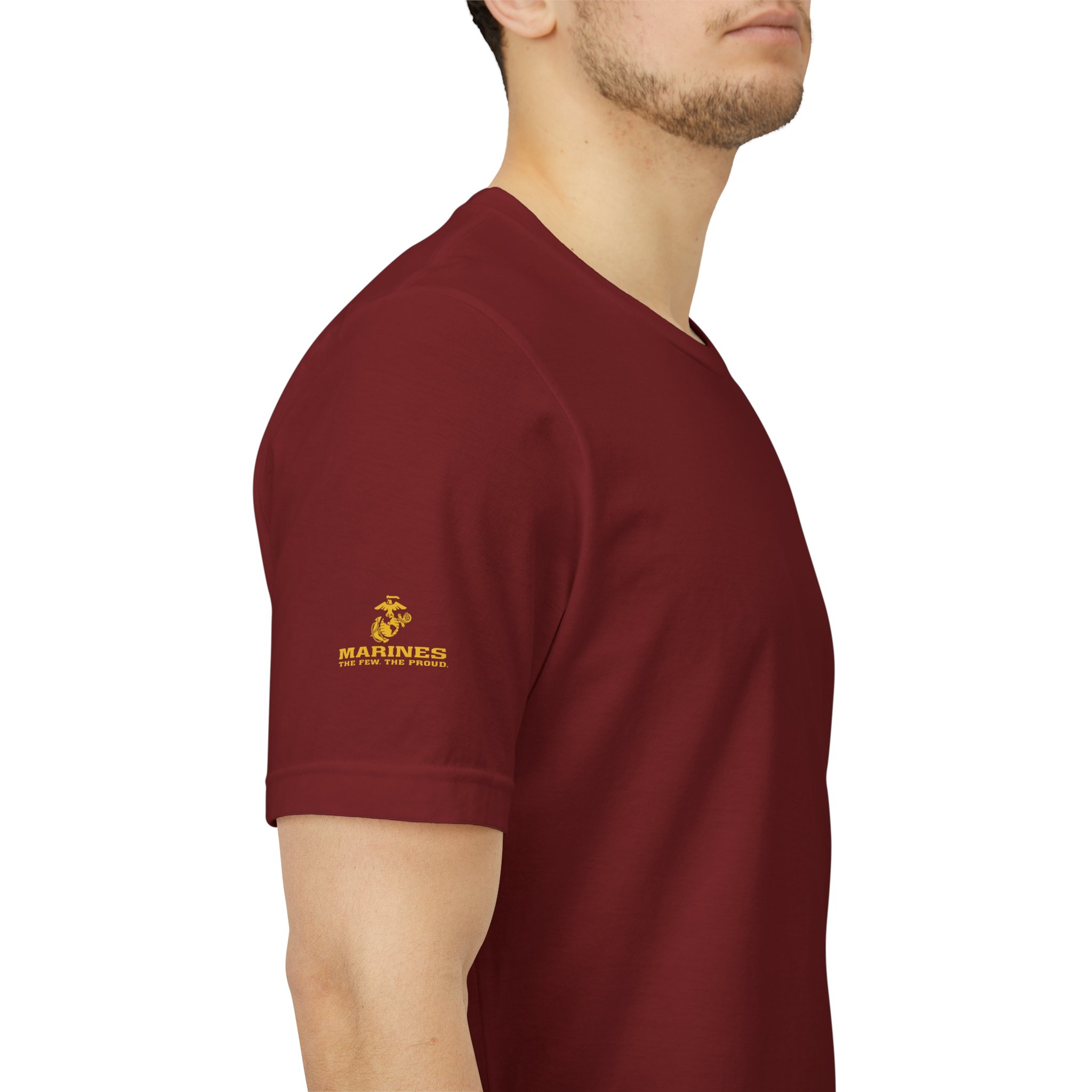 Reps4Vets Logo Tee | T-Shirt, Veteran Support Emblem, Maroon with Gold Print - Image 4